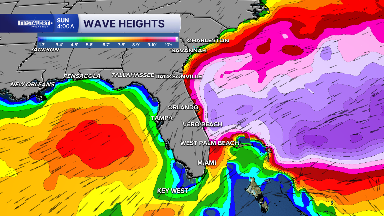 Wave heights Oct. 21, 2026