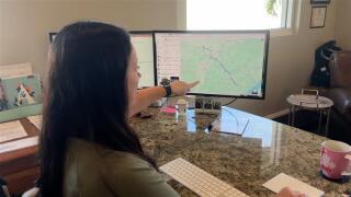 Amy Hart mapping out the road trip 