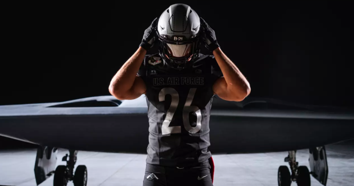 Air Force Football unveils B-21 Raider uniforms for game vs. Navy