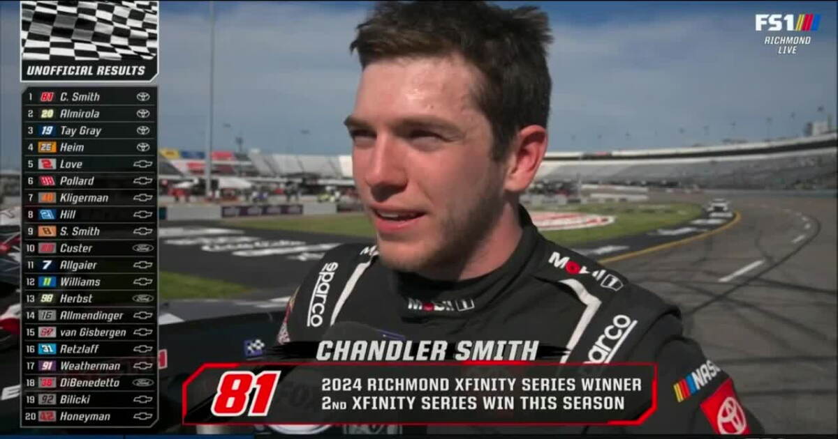 Chandler Smith wins spring NASCAR Xfinity race at Richmond Raceway - Vimarsana News