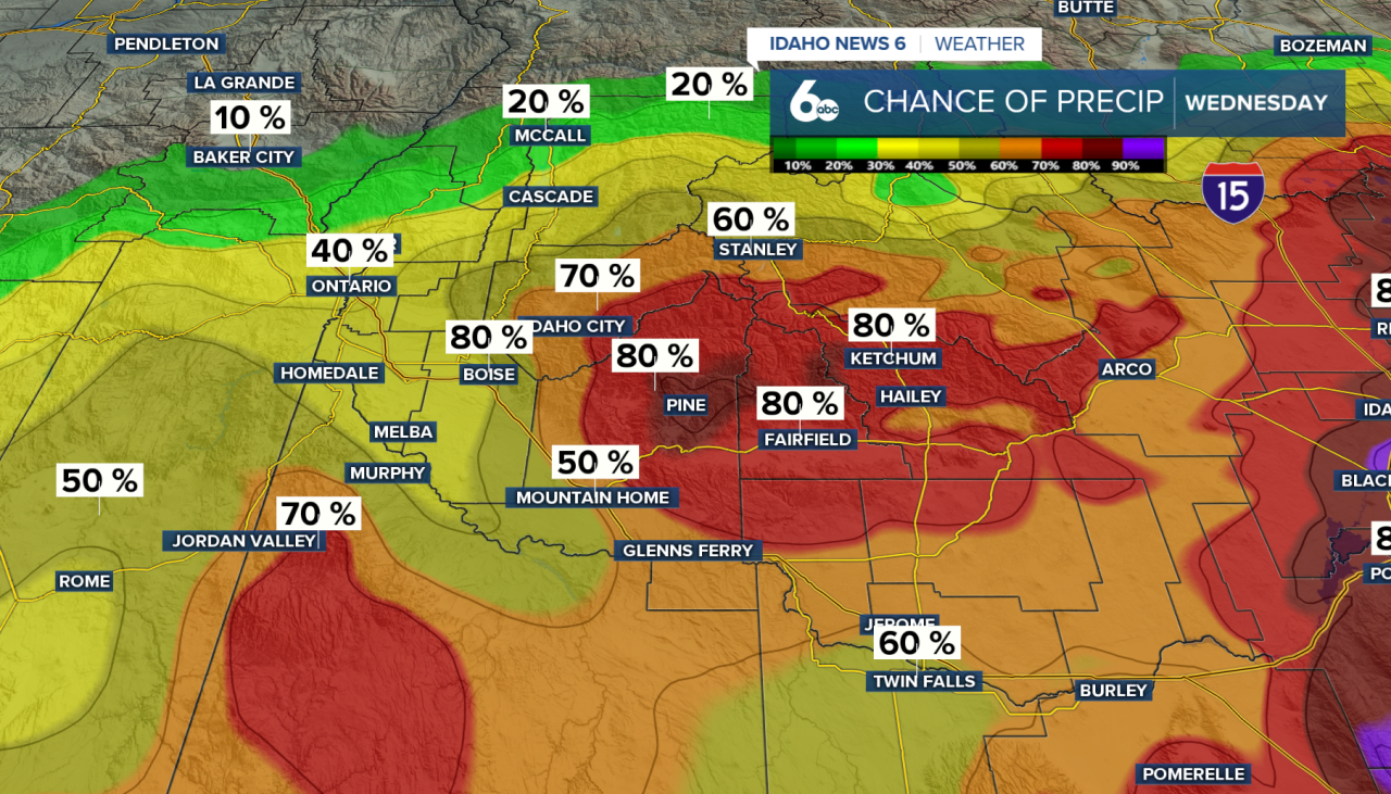 Chance of precip Wednesday
