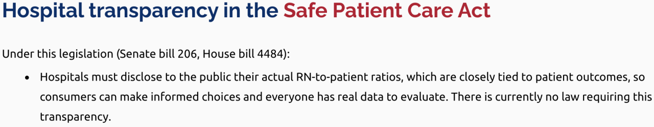 Mandated hospital transparency