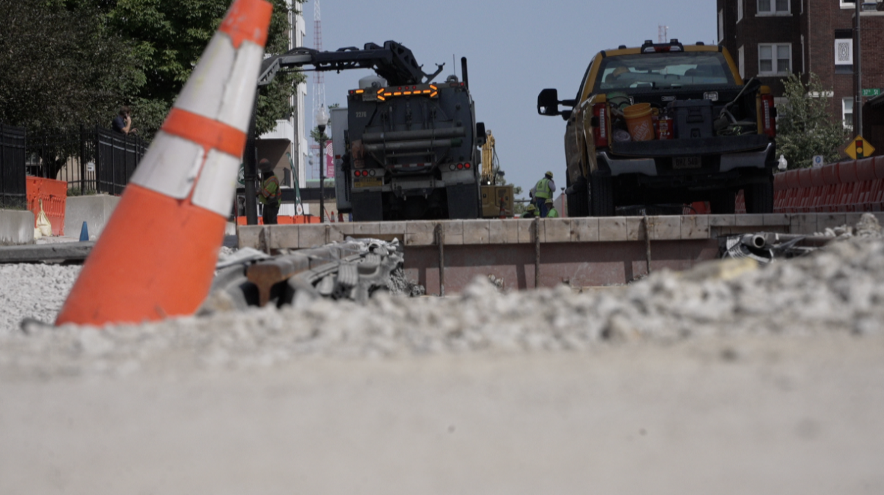 Omaha Streetcar construction 090226