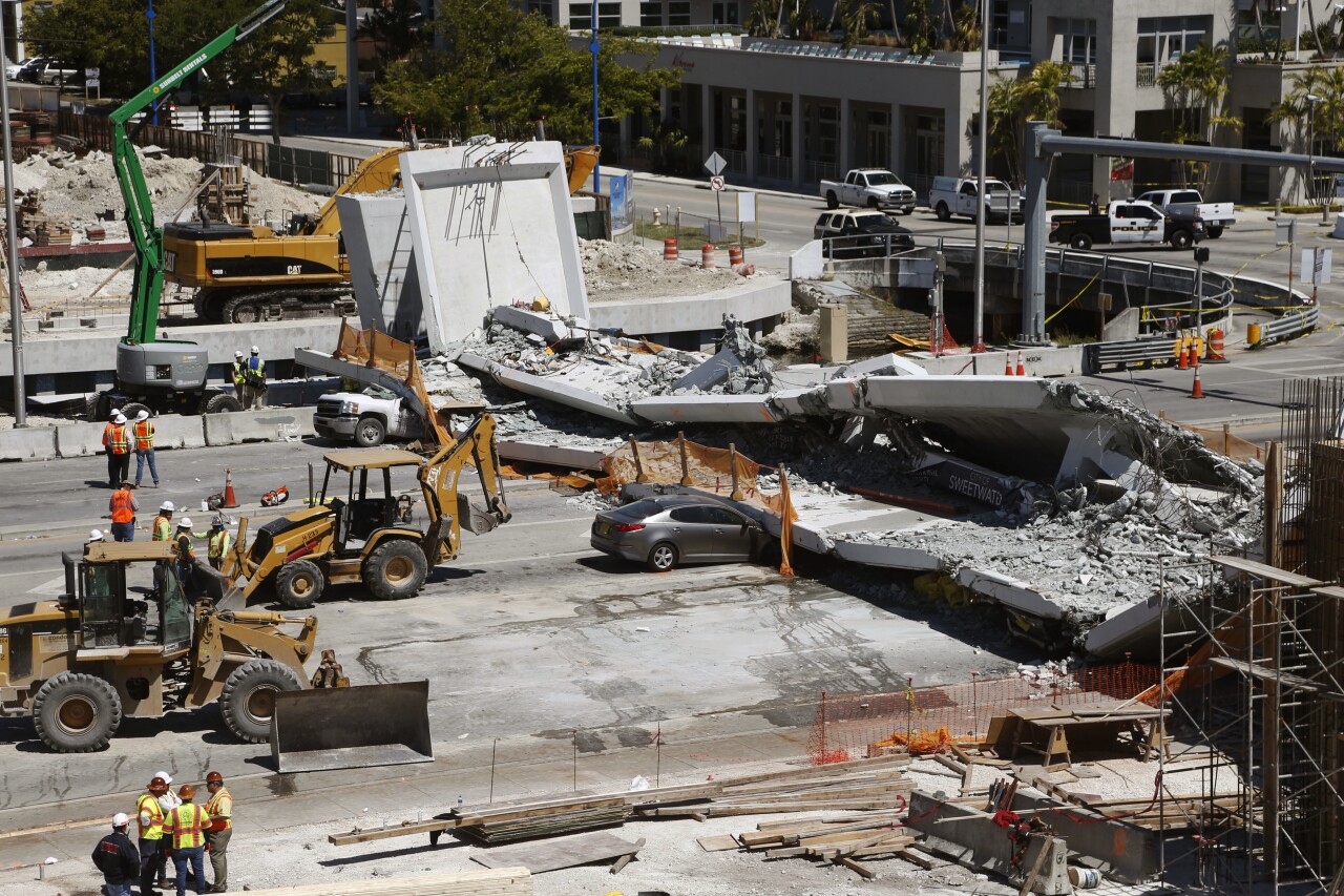 FIU pedestrian bridge collapse, March 16, 2018