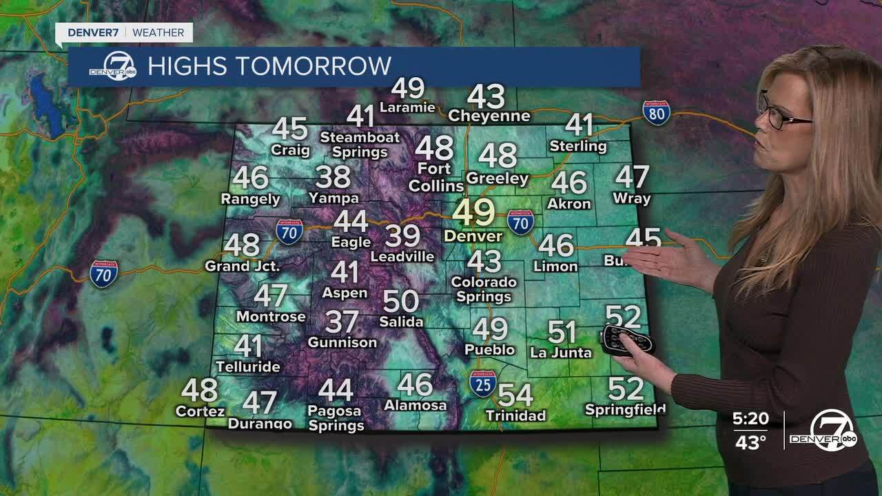 Highs on Sunday for Colorado