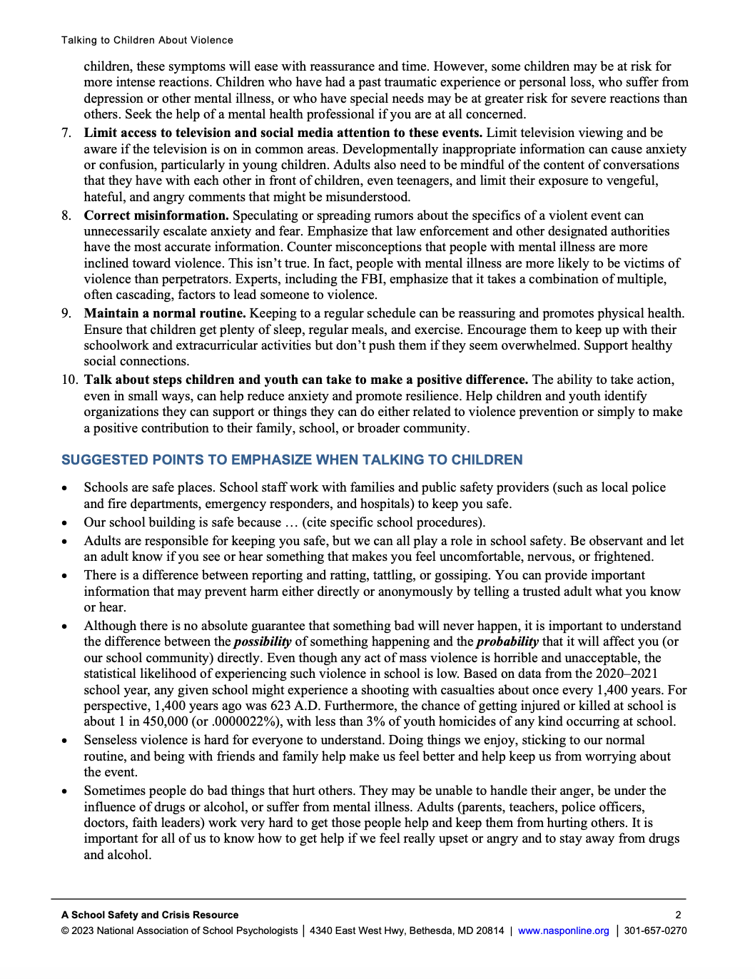 School Safety and Crisis