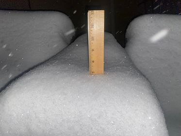 Snow accumulation southwest of Pueblo