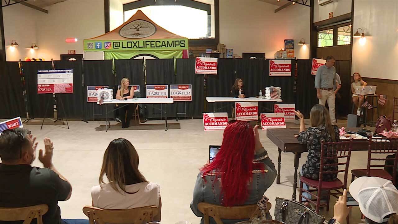 Republican candidates for Palm Beach County's District 6 commissioner seat — incumbent Sara Baxter and challenger Elizabeth Accomando — faced off in a long-awaited debate at Buena Vista Farms and Brewery.