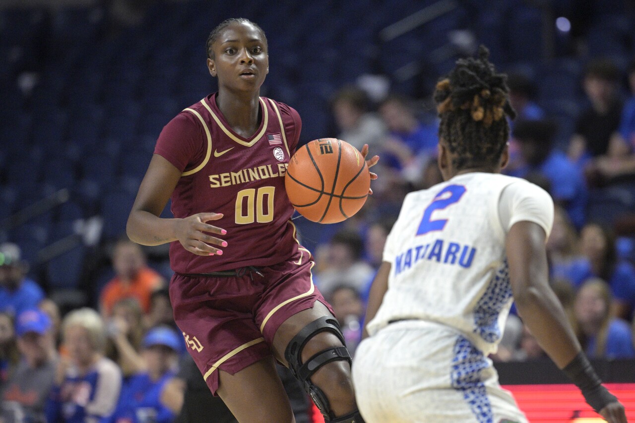 Florida State Seminoles guard Ta'Niya Latson at Florida Gators, Nov. 17, 2023