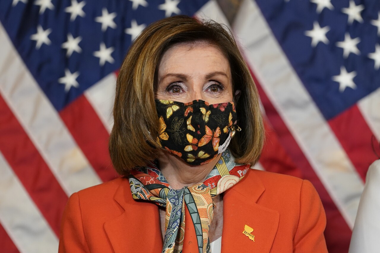 House Speaker Nancy Pelosi wears mask on Capitol Hill, May 11, 2021