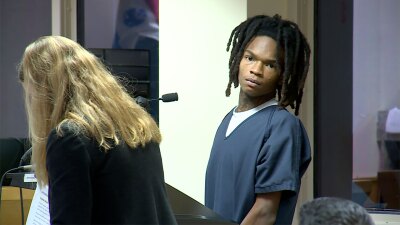 Javon Johnson appears in a Palm Beach County courtroom on July 18, 2025.