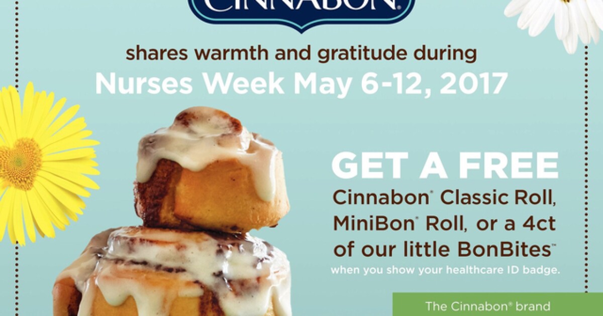 How nurses can get free Cinnabon from May 612