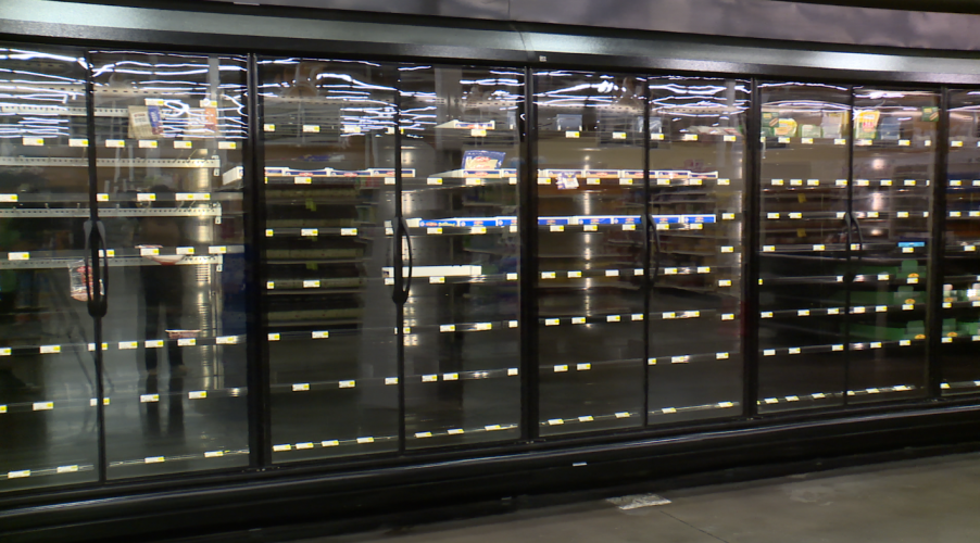 Empty coolers at now-closed Sun Fresh store in KCMO