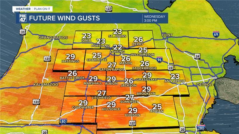 Winds could gust up to 30 mph today with wind chills dropping around zero degrees during the daytime hours