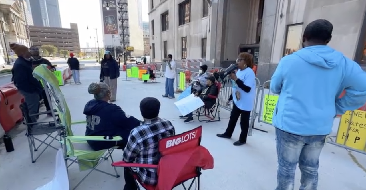 Protesters at GLWA offices