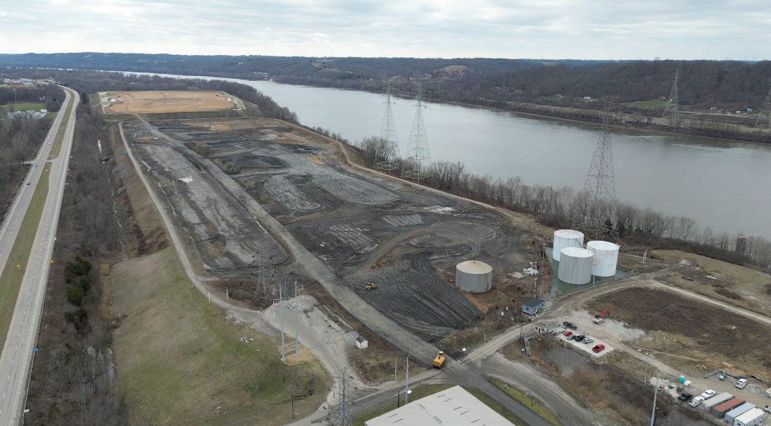 Coal ash pits at the former Beckjord coal plant near New Richmond, Clermont County.