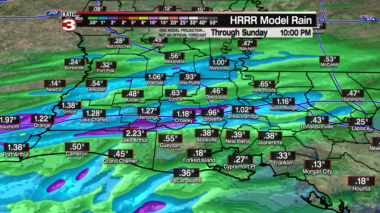 Extended HRRR Accumulation Acadiana.png