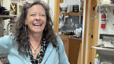 Dana Peters at her Guffey Bakery