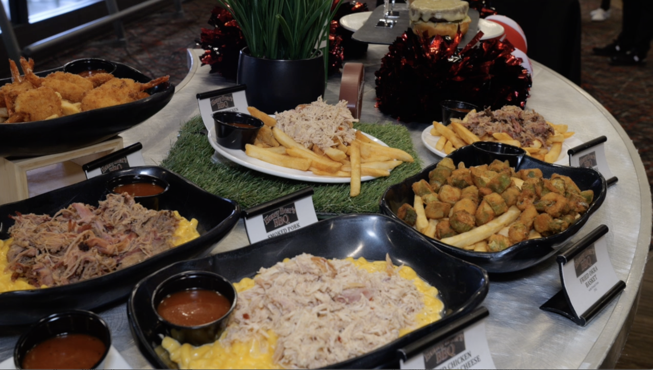 Menu items from Honey Bear’s BBQ.