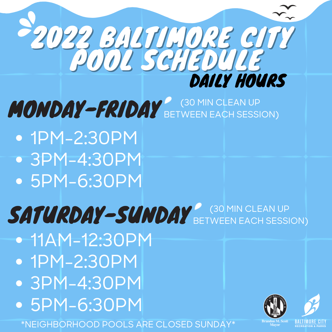 Baltimore City pool schedule