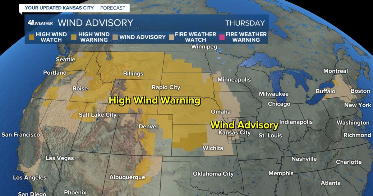 KSHB 41 Weather Blog | Wind advisory, unseasonably warm temperatures