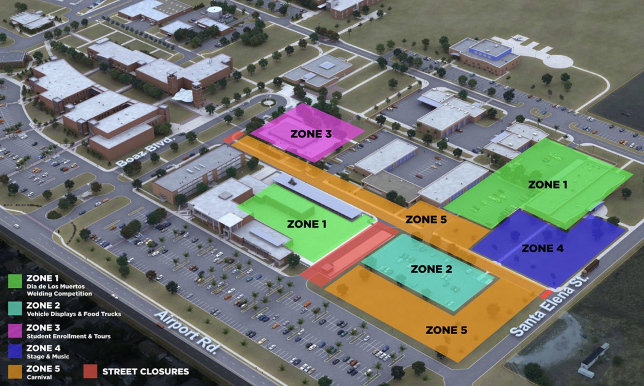 Del Mar College's Viking Fest map
