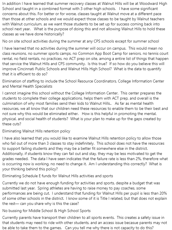 Sylvia Nelson email to CPS