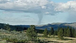 Daniel Landrum sent a video of what appears to be a large funnel cloud near Hot Springs