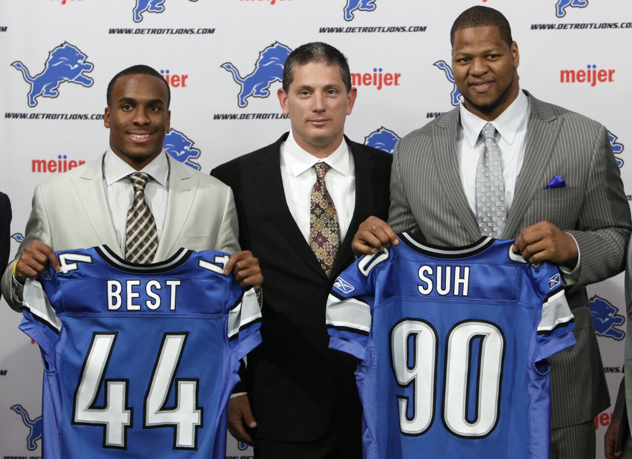 Ndamukong Suh, Jahvid Best, Jim Schwartz 