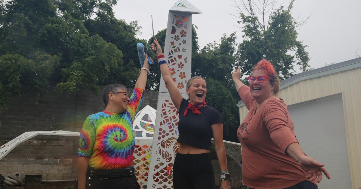 St. Francis sculpture collective builds giant origami crane for Burning Man