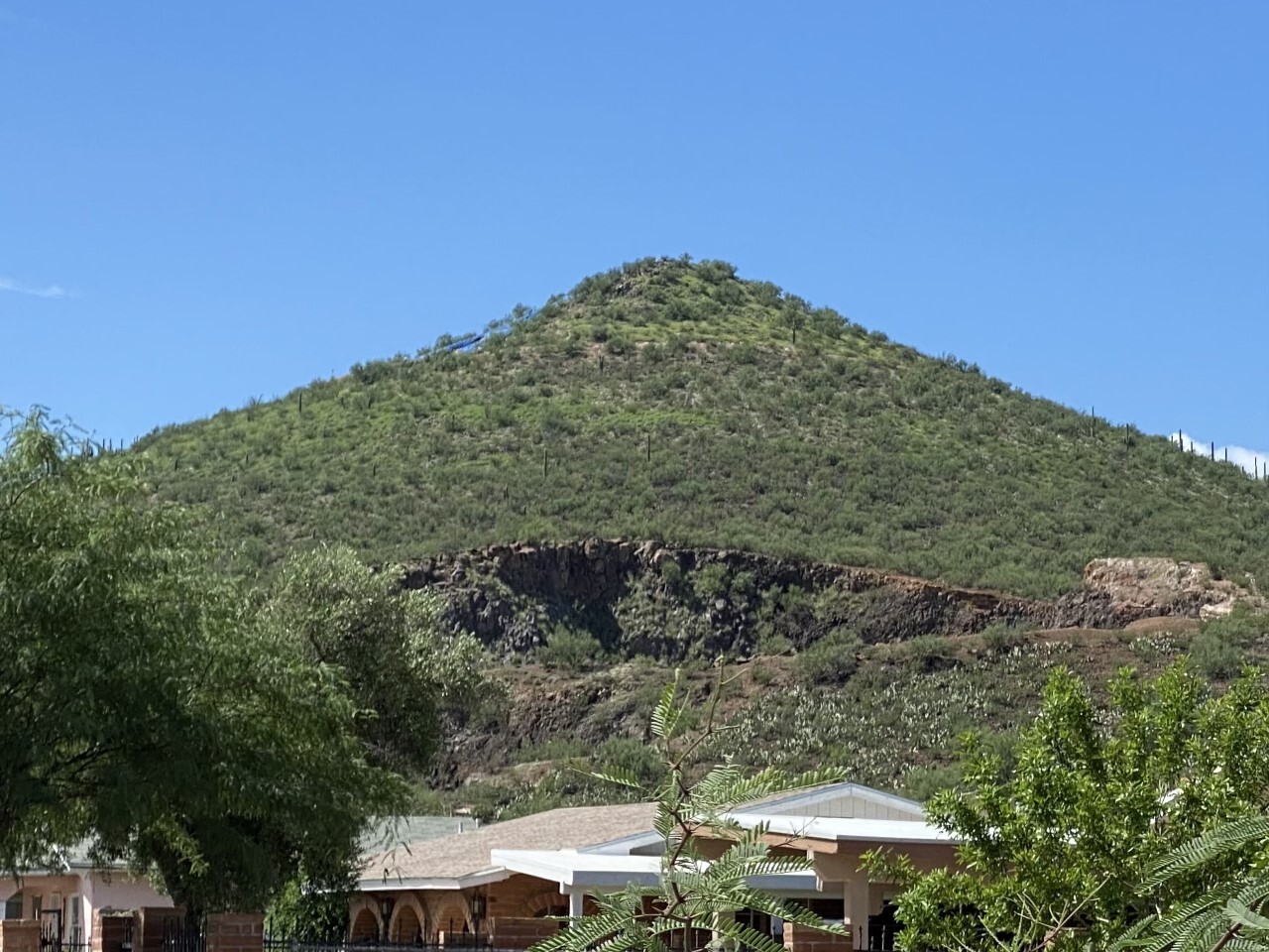 "A" Mountain with crater on north side