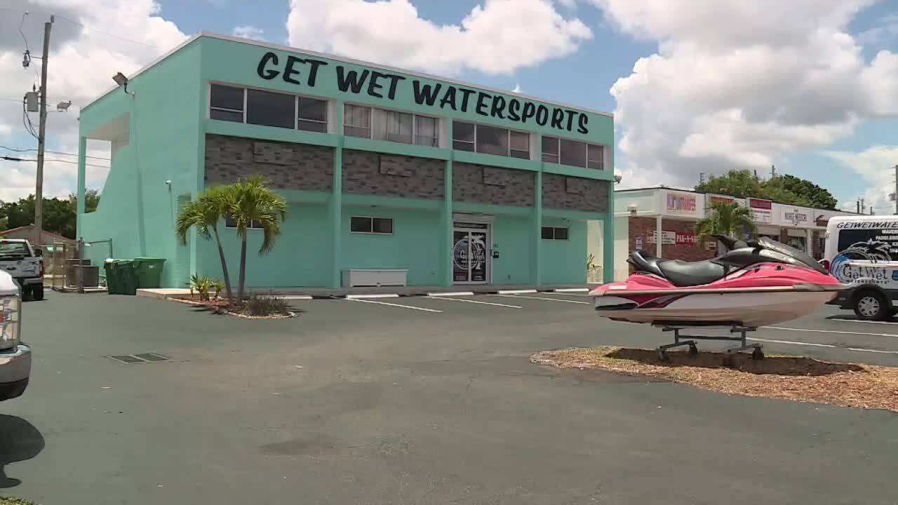 Get Wet Watersports on Blue Heron Boulevard, owned by Troy Lowry