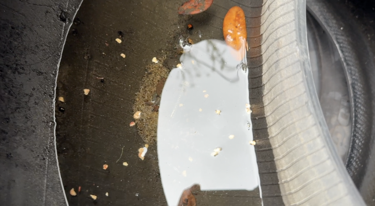 Water inside a tire