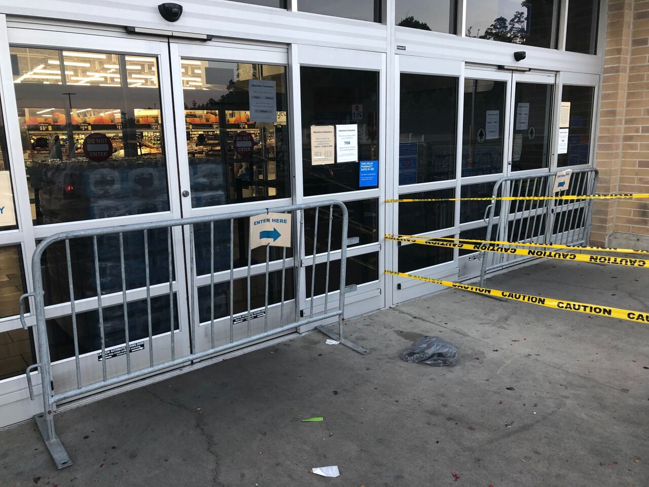 Barricades at Wal Mart