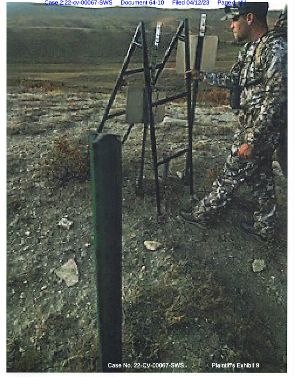 Ladder used by the hunters in Wyoming corner crossing case
