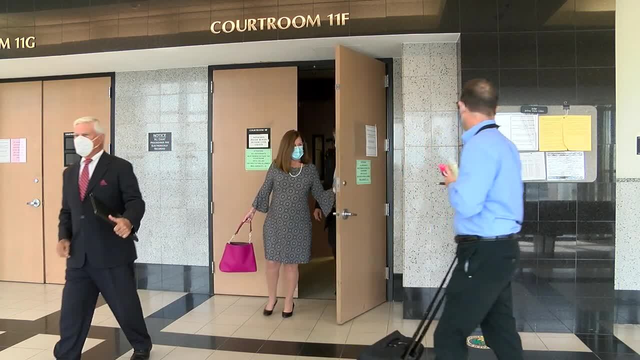 Susan Haynie leaves Palm Beach County courtroom after guilty plea, April 1, 2021