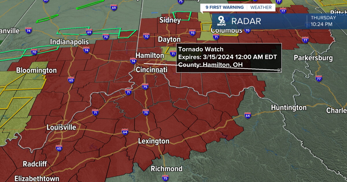 Tornado Watch in effect for majority of Tri-State