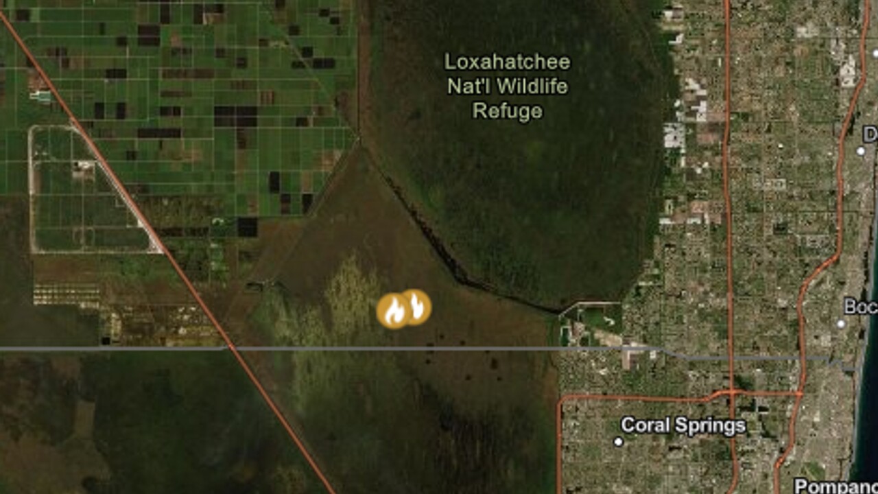 Map of wildfires burning near the Palm Beach and Broward County line on May 5, 2022.jpg