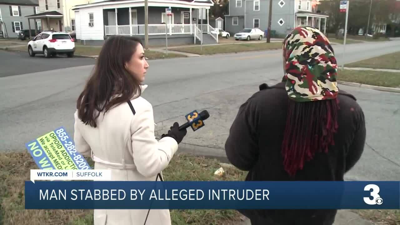 Intruder allegedly stabs man, robs woman 