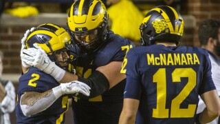 Blake Corum, Andrew Stueber, Cade McNamara Michigan Football