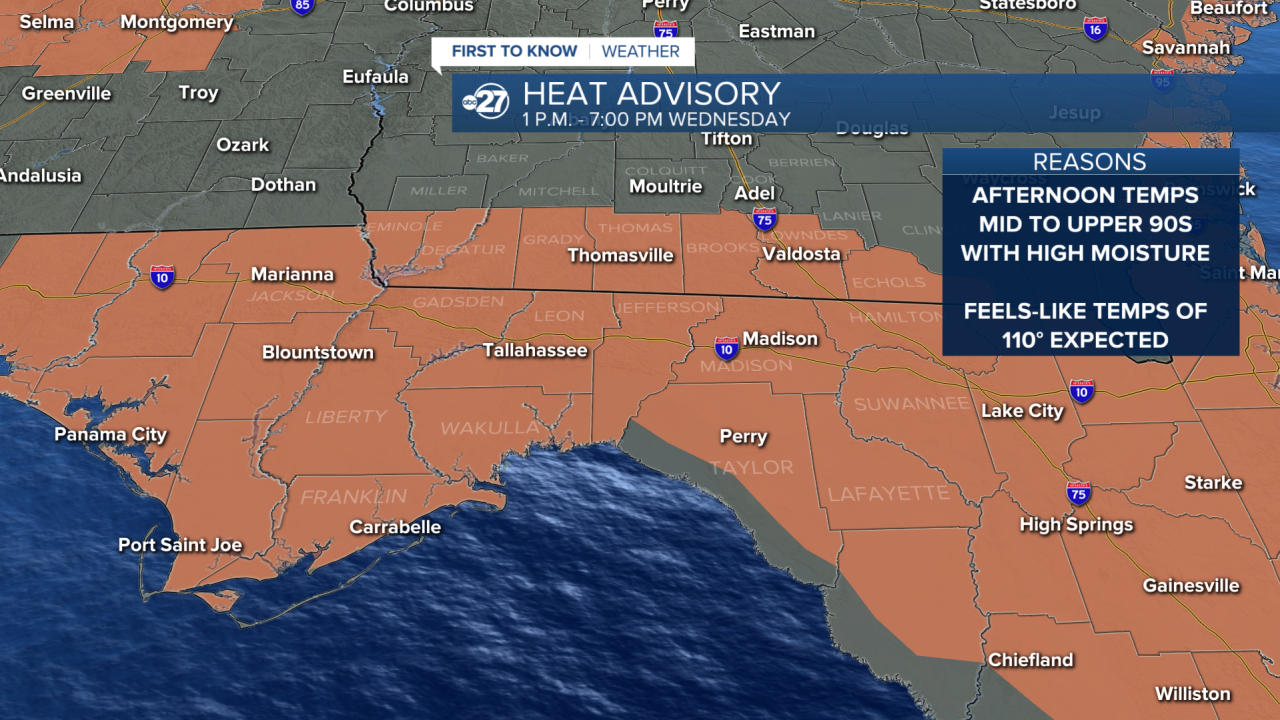 Wednesday Heat Advisory
