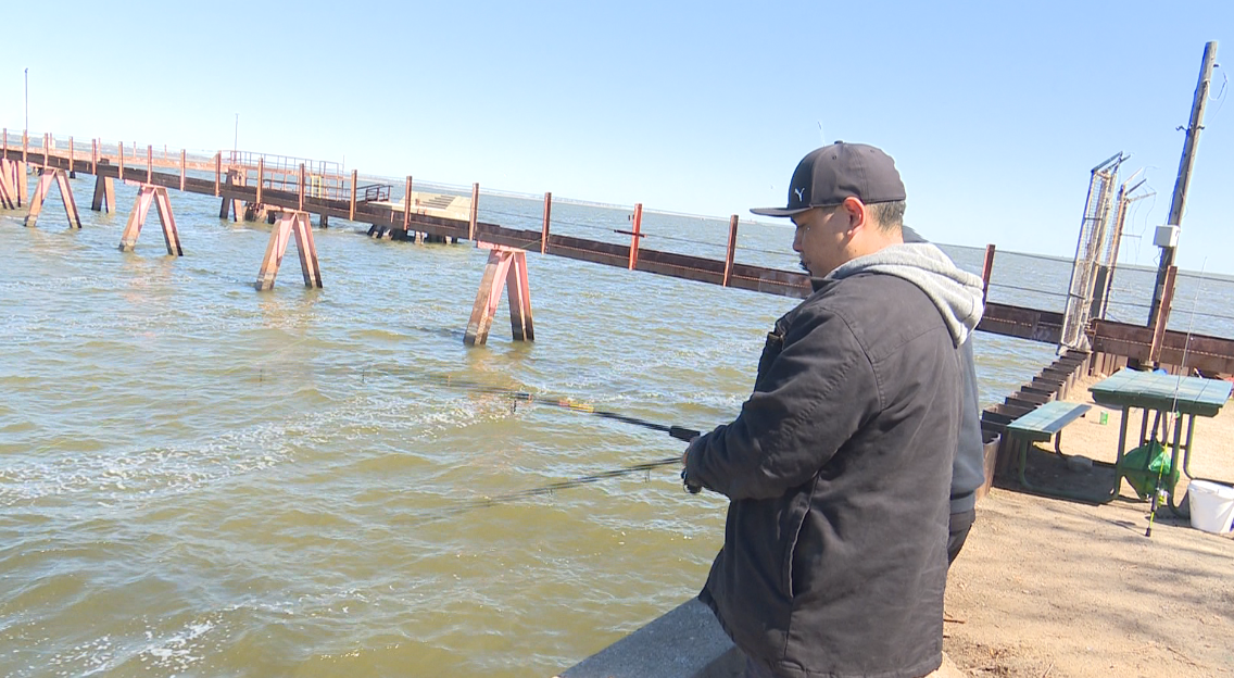 Fishermen enjoy a beautiful day for the start of the general fishing season