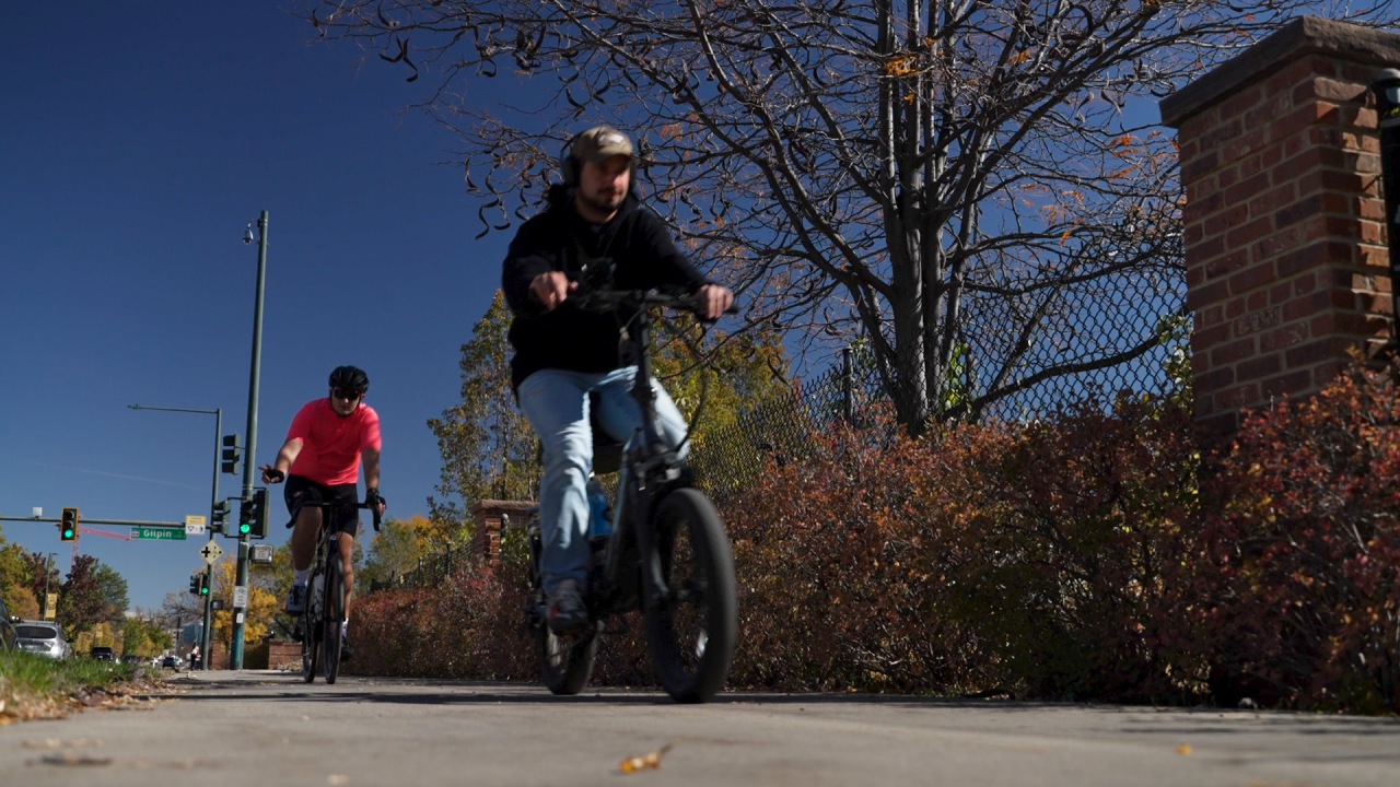 Cherry Creek Trail along 1st Avenue in Denver.