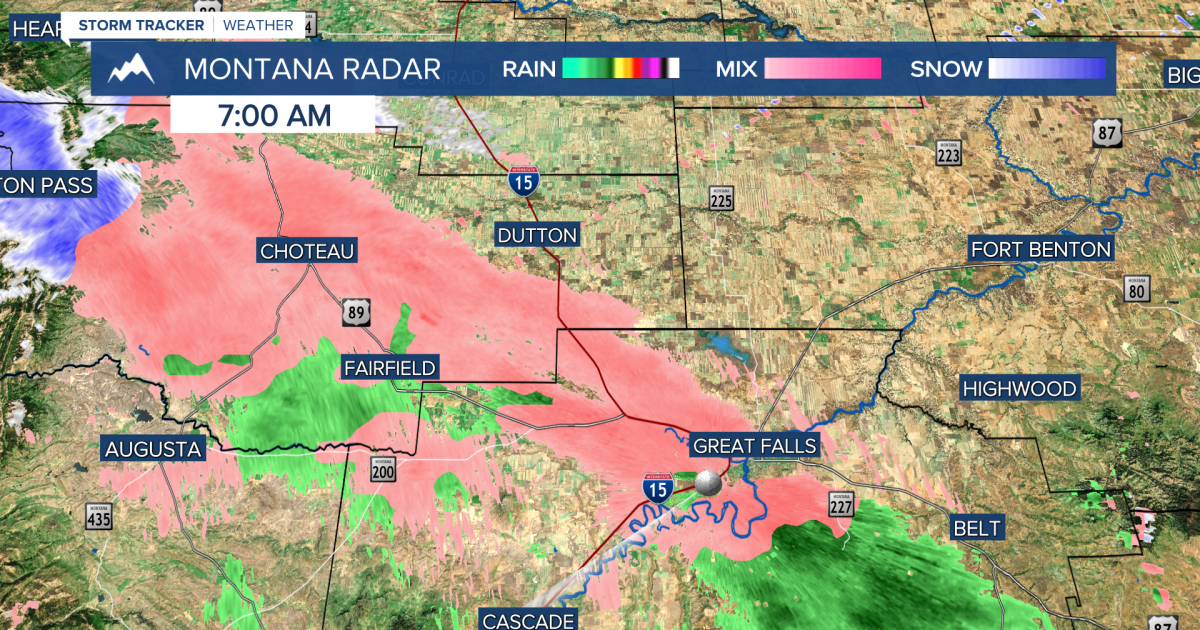 Light freezing rain impacting portions of Montana on Wednesday morning