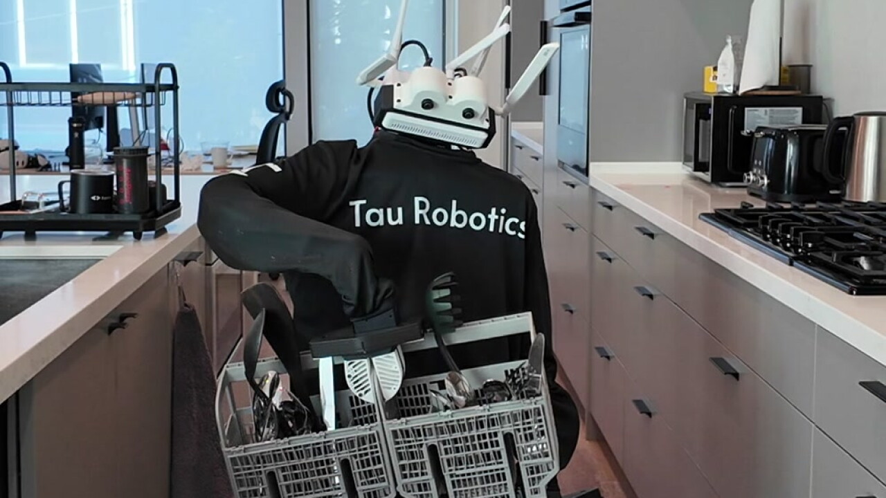 Tau Robotics robot cleaning a house.