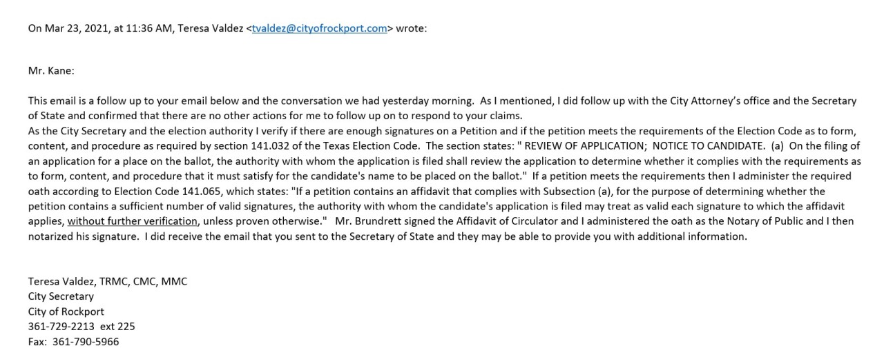 City Secretary email