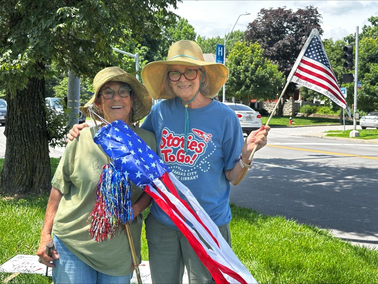 No Kings Day at East 57th Street and Brookside Boulevard