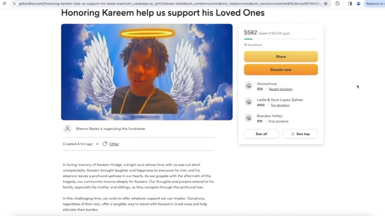 Go Fund Me of Kareem Hodge
