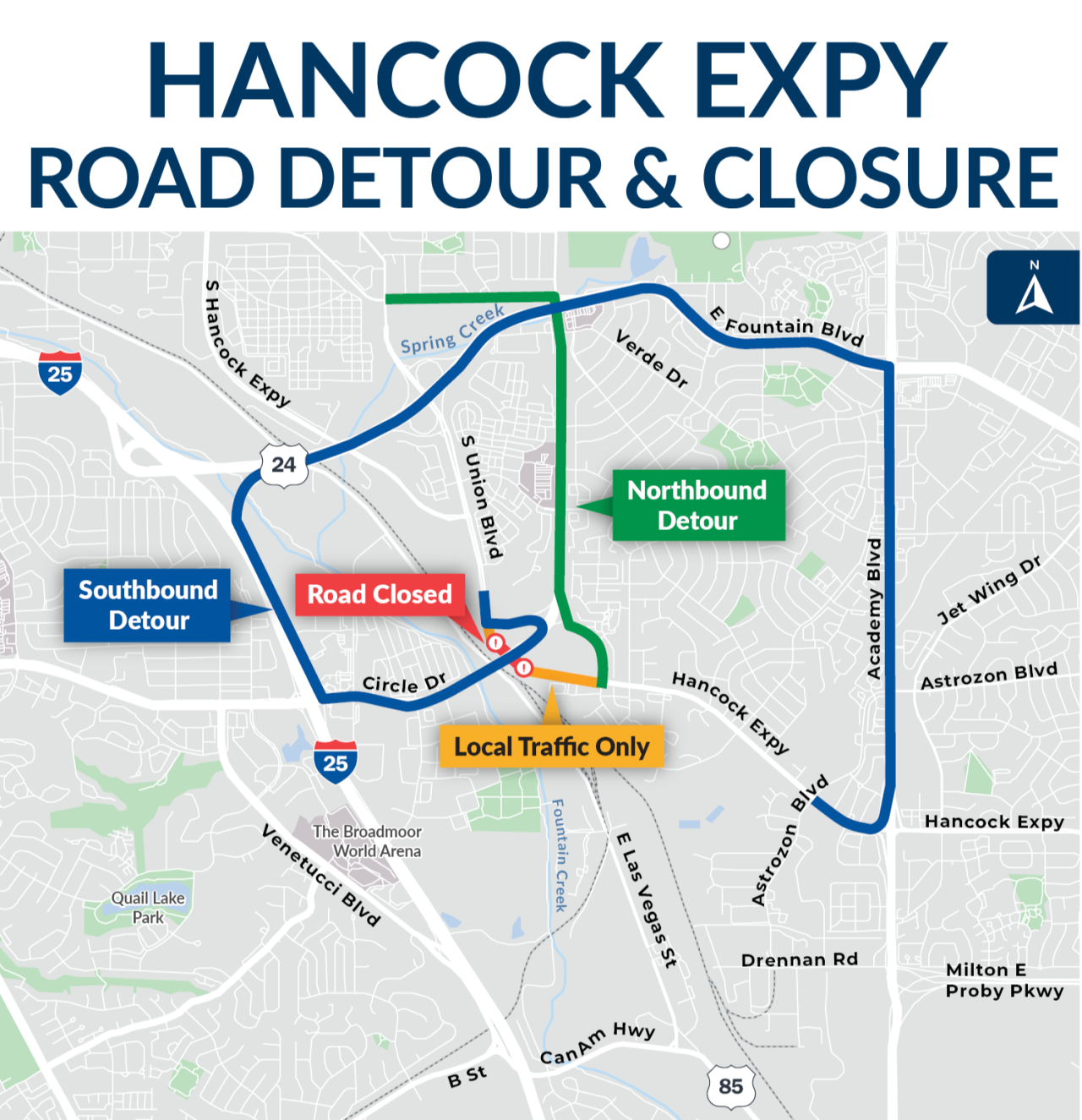 Circle Dr Bridges Hancock Detour