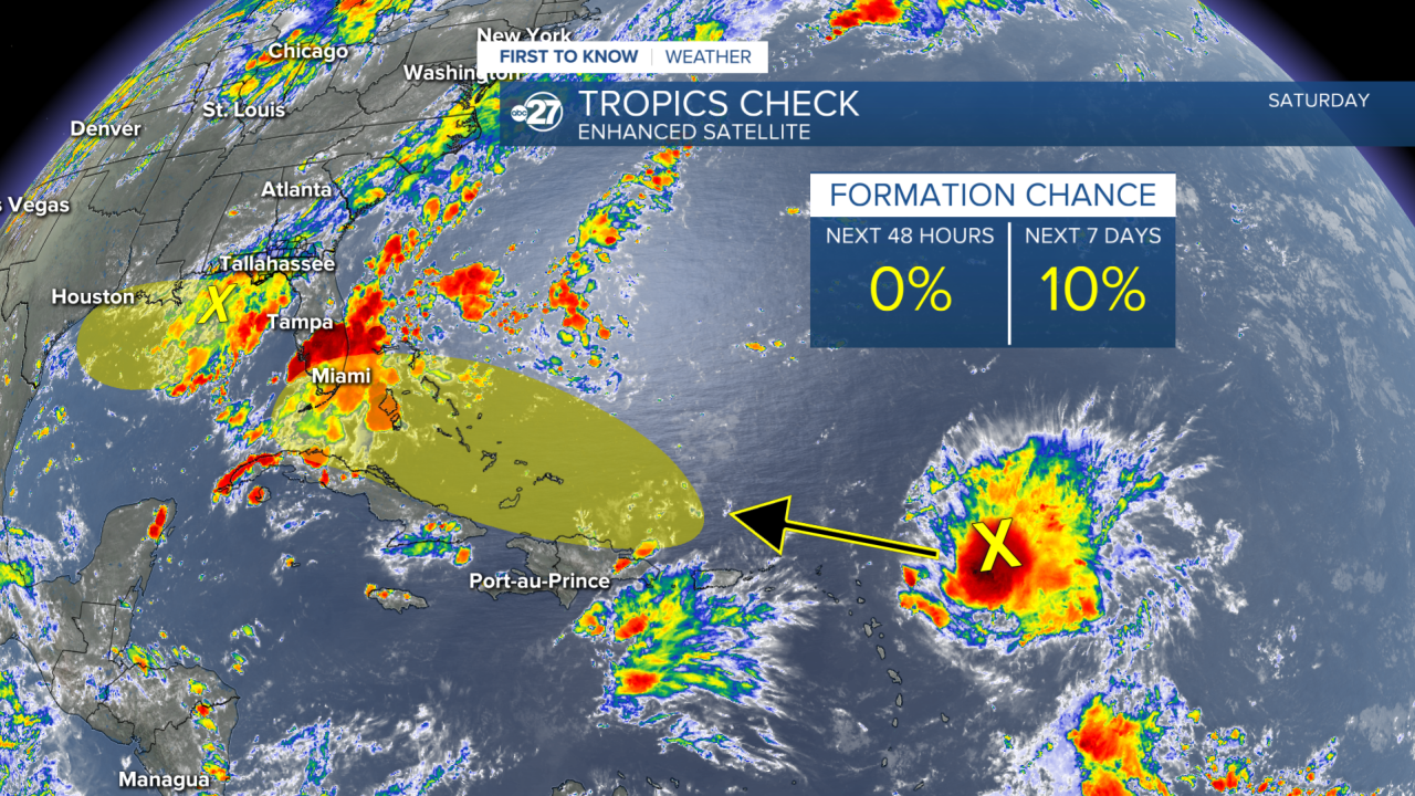 Tropical Storm Dolly remnants; 2 p.m. (8/29/2026)